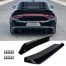 2PCS Glossy Black Rear Bumper Diffuser Splitter Canards for Dodge Charger
