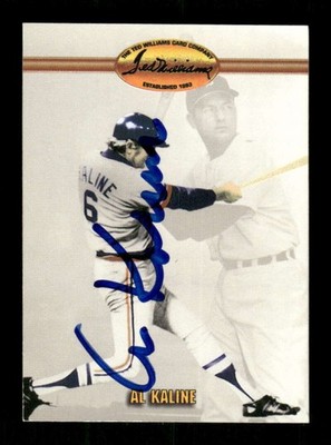 1993 Ted Williams Card company #38  Al Kaline signed autograph crisp blue sharpi