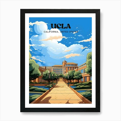 UCLA California University Travel I gerahmtes Wandbild Poster Leinwanddruck Bild