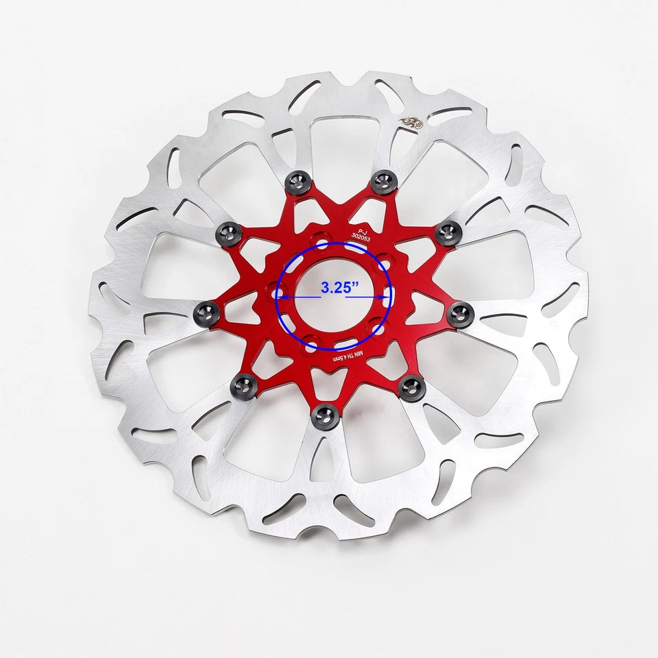 Red 14" Front Brake Rotor for Harley 2014-Later XL Forty Eight 15-Later Softail Foto 4 de 4