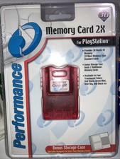 Sealed PlayStation Memory Card PS1 2X Performance P-112W  Case 2000 Red