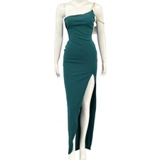 Nookie Dress Womens Small Teal Green Estella One Shoulder Gown HOCO Formal Party
