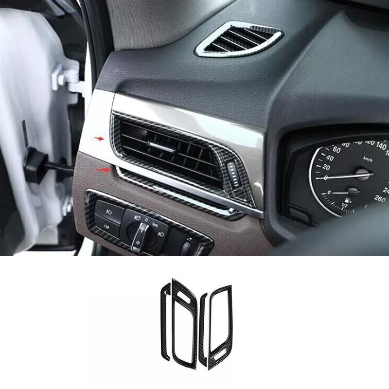 Cover Trim Console L&R Air Outlet Vent Fit For BMW X2 F39 2018-2021 Carbon Fiber