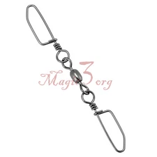 20pcs Double Snap Crane Swivels 37-220LB Fishing Stainless Steel Release Clips