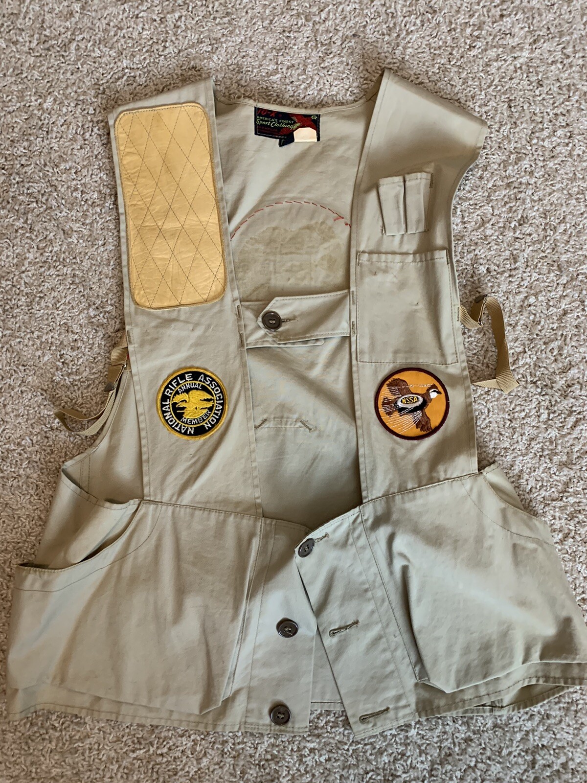 Vintage Shooting Vest WITH PATCHES!!! Gem