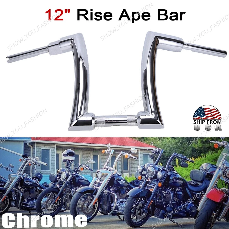 DNA MONSTER 12 " Rise 2" Ape Hanger Handlebar For Harley Dyna Glide FXS Touring Foto 3 de 4