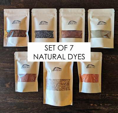 7 All Natural Dyes - Annatto-Cochineal-Cutch-Henna-Madder-Osage-Red Sandalwood