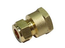 10mm Compression x 1/2" BSP Female Iron Straight Adaptor | Brass Fitting