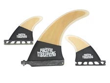 Pacific Vibrations Longboard 2+1 surfboard fins 8" + 3.75" sides fits futures