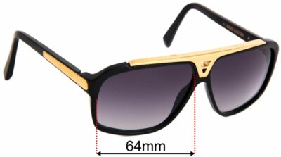 SFx Replacement Sunglass Lenses fits Louis Vuitton Z0350W 64mm Wide
