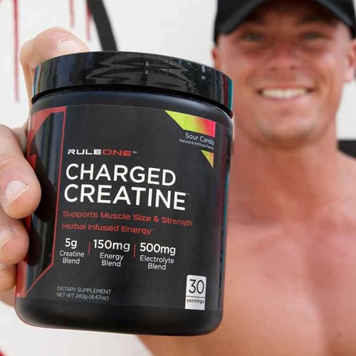 RULE 1 Charged Creatine 30 serv Blue Razz Lemonade Energized Creatine 270g - Picture 6 of 7