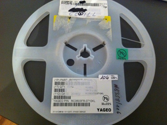RC0603FR-0710KL - YAGEO - 106 PCS Reel, Resistor 0603 10K Ohm 1% SMD | eBay