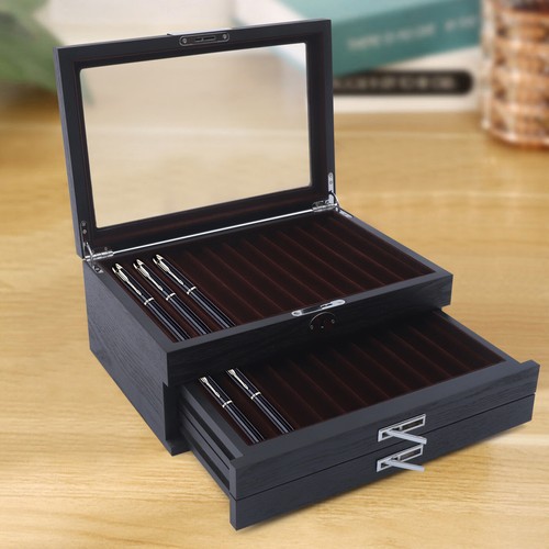 Penna in legno nera 1/2/3 strato display box penna stilografica da collezione 12/23/34 # - Foto 9 di 48