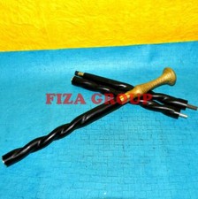 Nautical Brass Long Head Handle Vintage Wooden walking stick Spiral Craved Cane