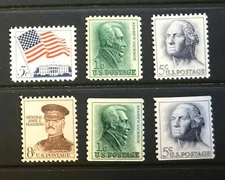 US, #1208//29 Regular issue set of 6 stamps, MNH