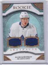 2020 2020-21 ARTIFACTS EGOR KORSHKOV GOLD JERSEY ROOKIE 215/599 168 MAPLE LEAFS