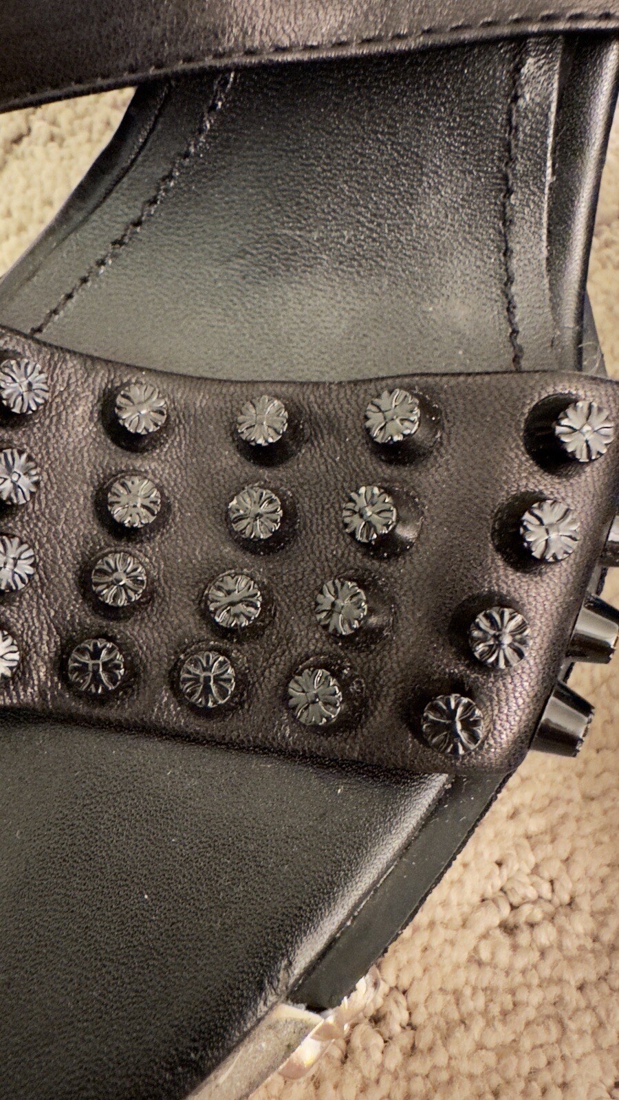 Chrome Hearts Ladies platform Leather Cross Emblem Size 37 /7,5 image 7