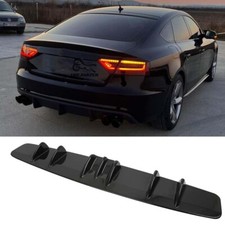 Rear Bumper Diffuser Spoiler Splitter Lip 7-Fins Body Kits For Audi A4 B6 B8 A5