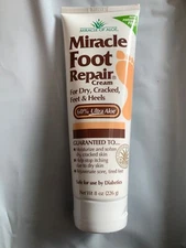 Miracle Foot Repair Cream, 8 oz Repairs Dry Cracked Heels and Feet Diabetic aloe