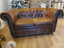 DIVANO CHESTERFIELD 2 POSTI CUOIO MARRONE - MAISON DU MONDE- OTTIME CONDIZIONI