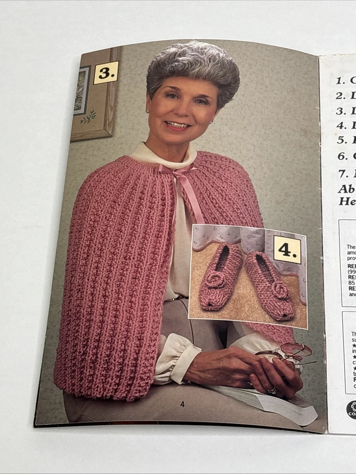 Red Heart Crowd Pleasers Slippers Moccasisns Crochet & Knitting Patterns 351 - Image 4 of 4