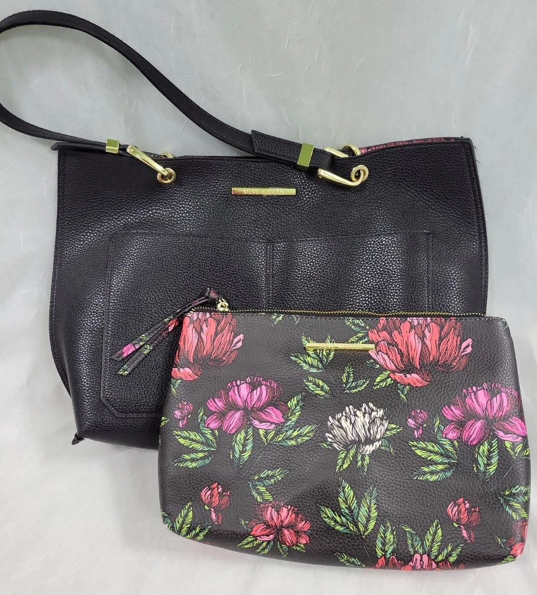 Steve madden black floral purse sales