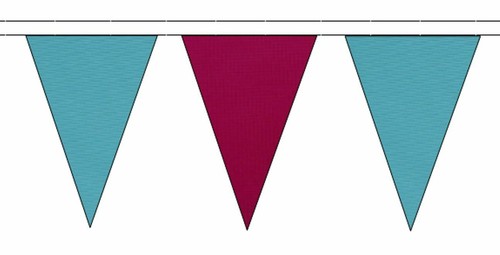 Sky Blue Triangular Coloured Flag Polyester Bunting - Premium Quality - Picture 15 of 41