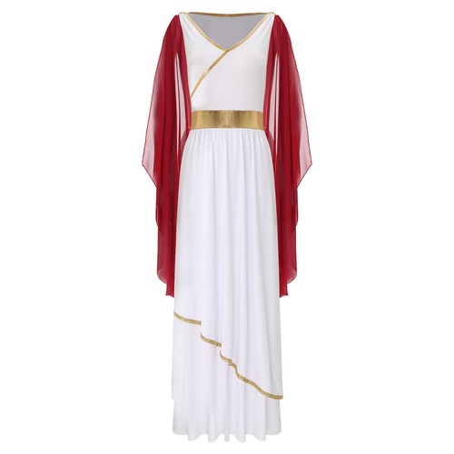 Damen Kostüm Ärmellos Robe Karneval Kleid Bühnenauftritt Toga Ägyptische Maxi - Bild 8 von 43