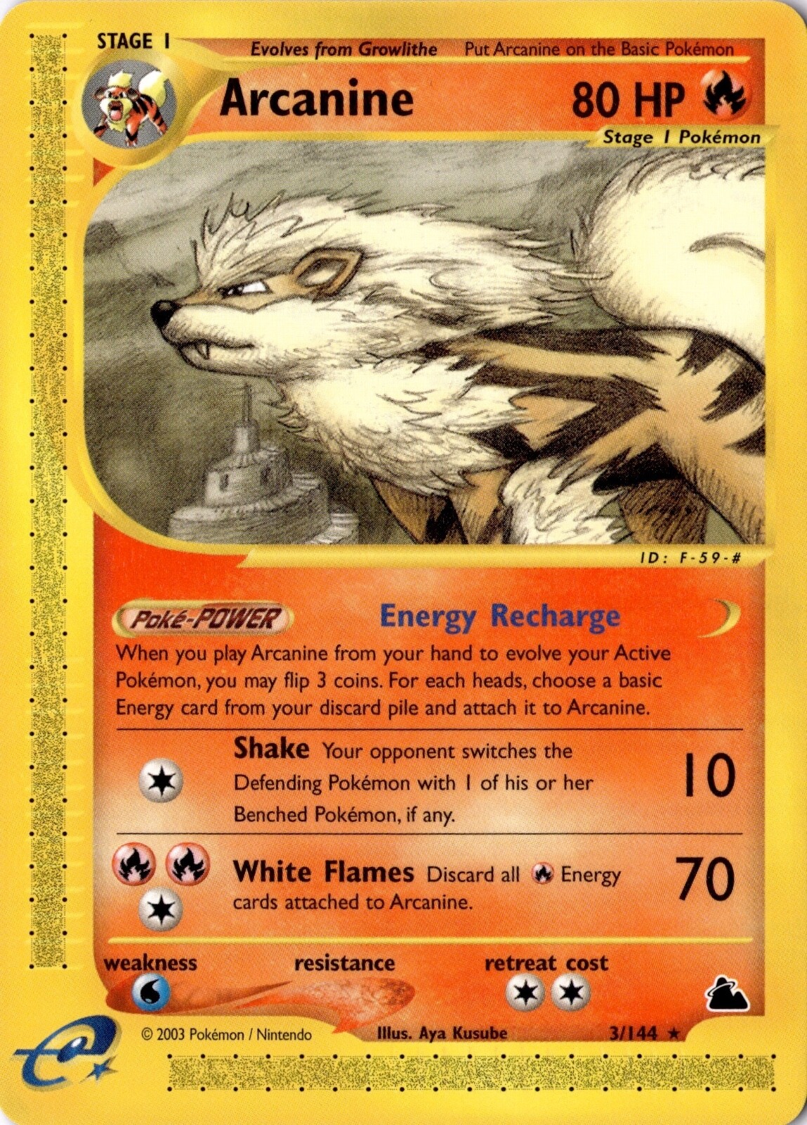 Arcanine 003/144 - Skyridge - Pokemon - NM
