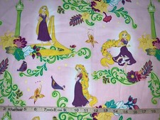 NEW Disney Princess Rapunzel Pink 100 Cotton Fabric Sold By FQ Fat Quarter