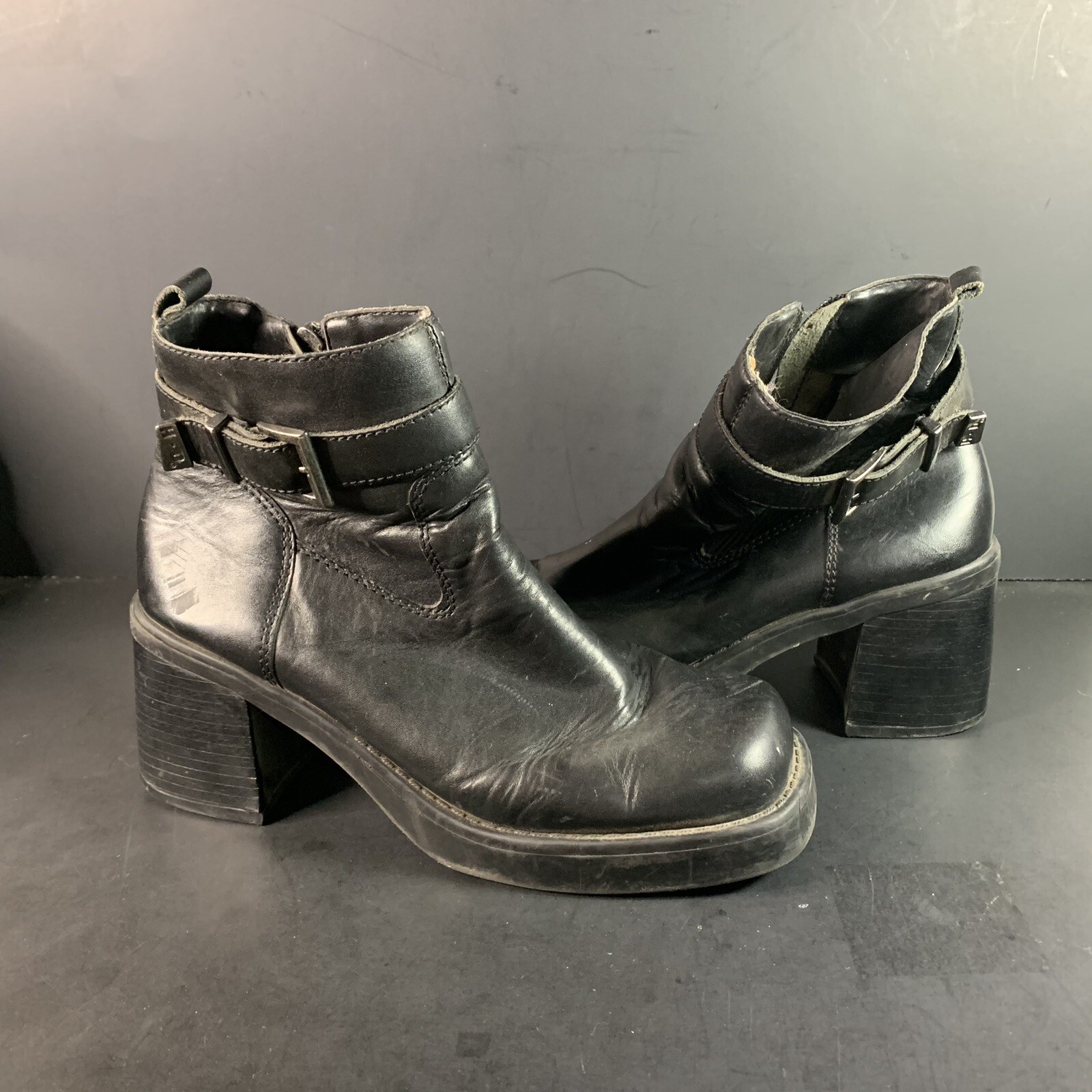 Harley Davidson Chunky Boots Biker Women’s Size 8M An… Gem