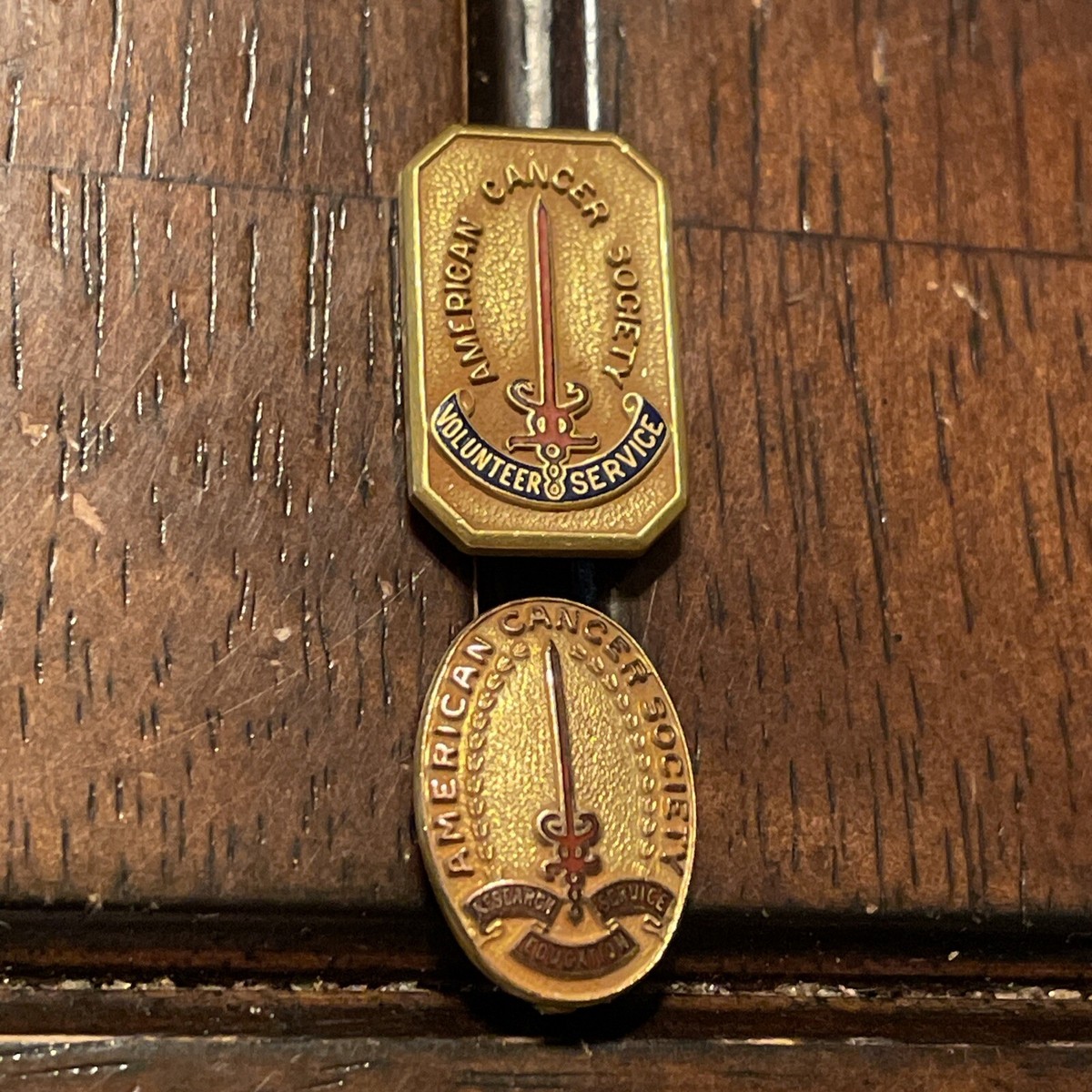 American Cancer Society Award 1/10 10K GF Gold Filled Pins Pinback