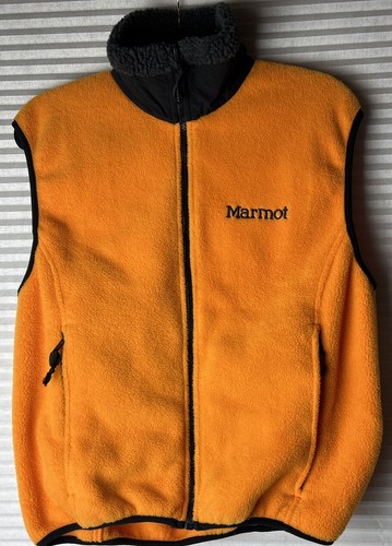 Murmeltier kleine orange & schwarz Vlies Reißverschlussweste