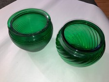 National Potteries - 1162 - Green Glass Bowls/Vases - EQ Brody Col - 6107 (M)