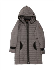 Khujo Womens Hooded Padded Coat Uk 10 Small Grey Polyester Bo01