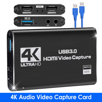 4K Video Capture Card USB 3.0 Audio Video Game Capture Device 1080P HDMI 60fps