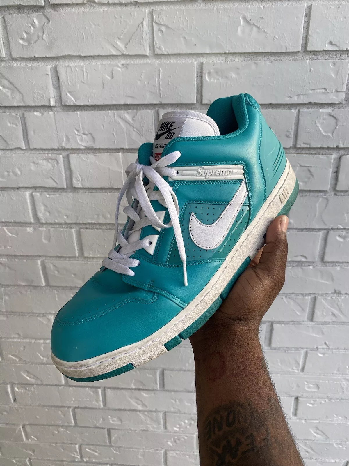 Nike Air Force 2 Low x Supreme Teal 2017   Taille 13