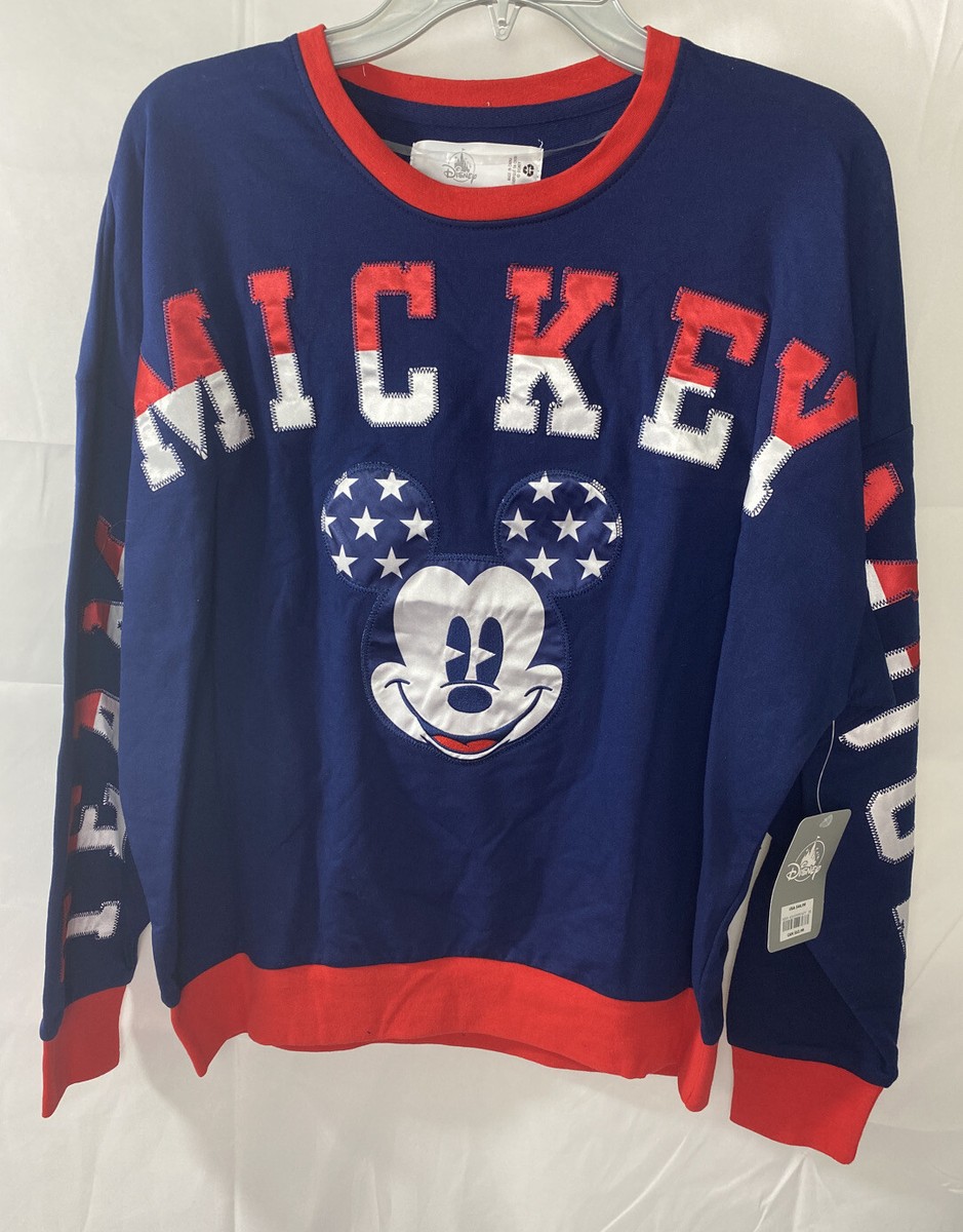 Disney Store Mickey Mouse Americana Pullover Sweatshirt Adult Size Small