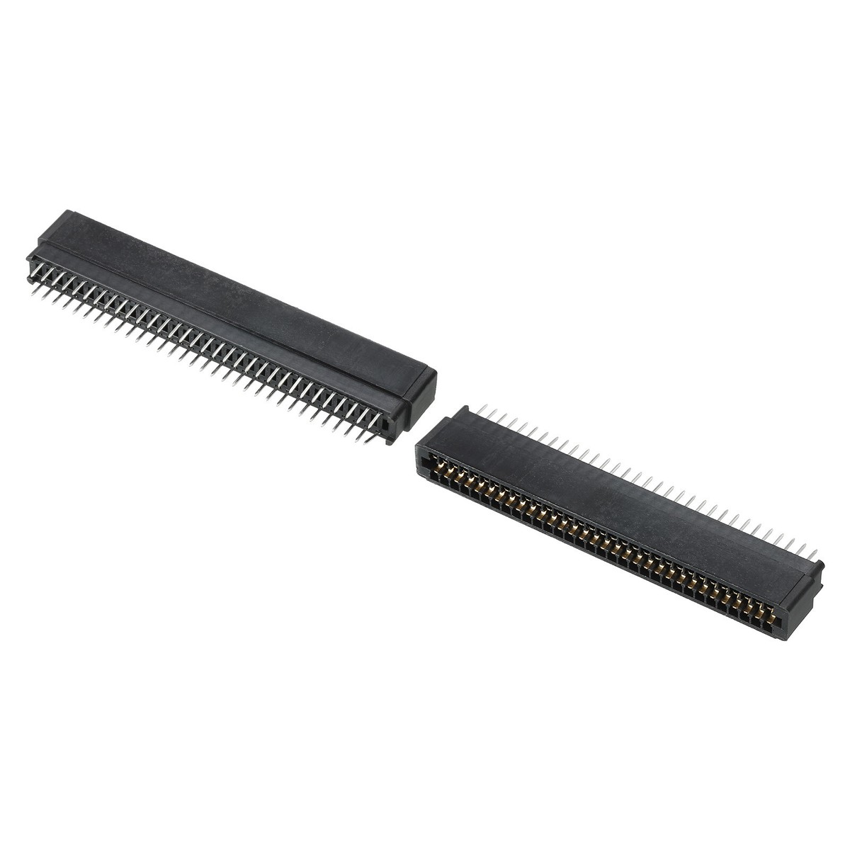 Card Edge Connector Black Socket Straight Connection 64 Pin 2.54mm