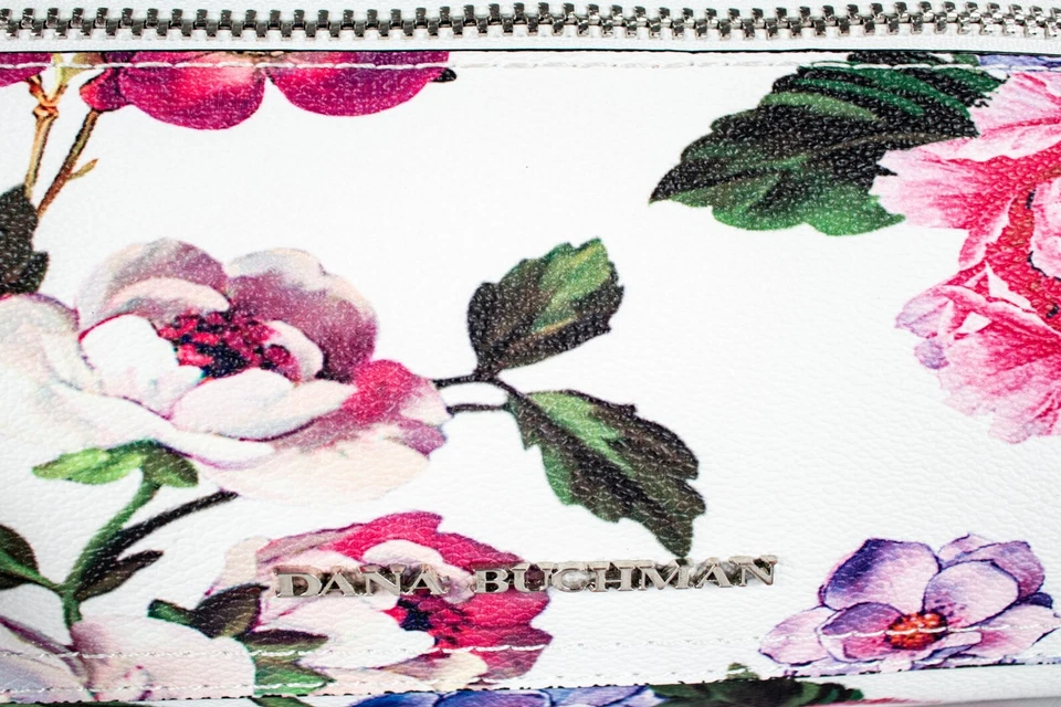 DANA BUCHMAN New White Pink Multicolor Tropical Floral Rectangle Purse Handbag - Image 2 of 4