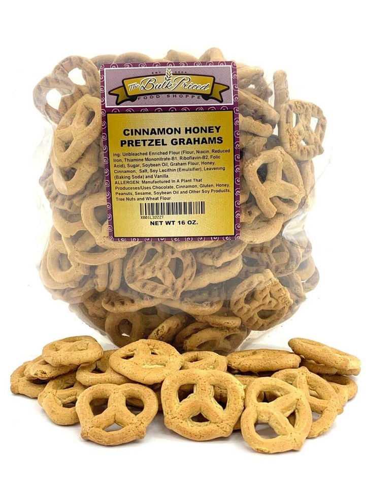 Cinnamon Honey Pretzel Grahams, Bulk Size (1 lb. Resealable Zip Lock