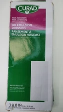 Curad Non-Adherent Oil Emulsion Dressing CUR250381 3"x8" 23 Count Exp 10/27 READ
