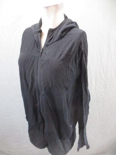 Icebreaker MERINO Size XL Mens BLK Full Zip Hood Zip Pocket Athletic Jacket 654 - Picture 3 of 13