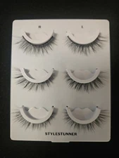 Lilly Lashes Stylestunner SELF-ADHESIVE  Natural Volume + Medium NWOB (3 Pairs)