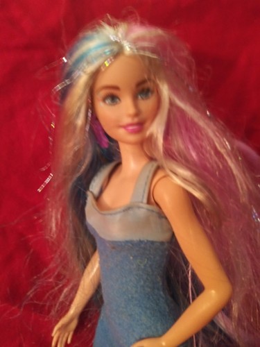 Mattel Barbie 2013 Doll 12” Sparkle Long Rainbow Hair w/ Earrings & DRESS - Picture 5 of 6