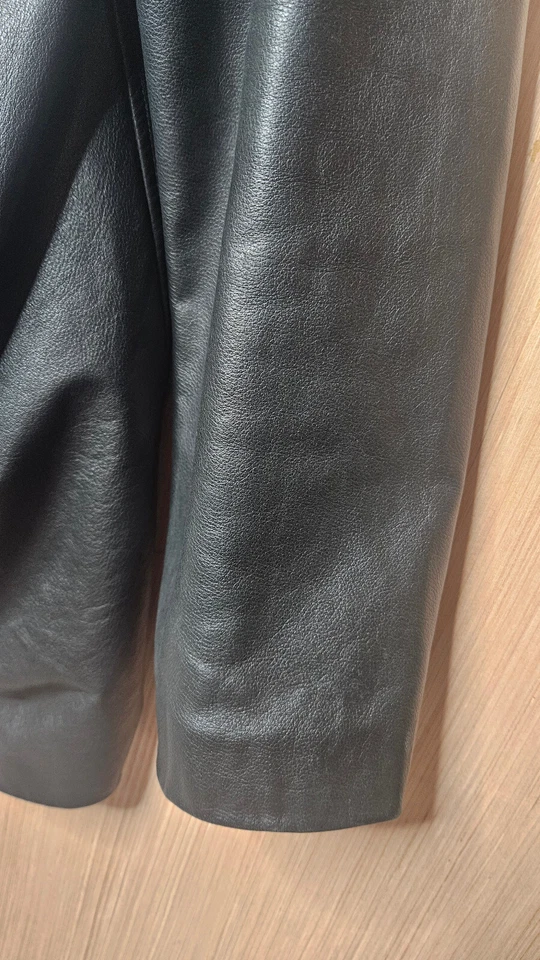 Abrigo Chaqueta de Cuero Banana Republic Vintage Y2K Para Hombre Talla XL Negro Cuello Botón Foto 3 de 4