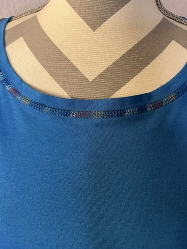 Top LOGO PRINCIPIOS THE TEE Azul Turquesa Bordado Trabajo O Casualcore Talla L - Imagen 5 de 9