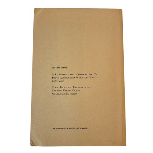 Oceanic Linguistics Volume 14 Number 1 1975 Isidore Dyen Paz Naylor Hawaii - Picture 2 of 9
