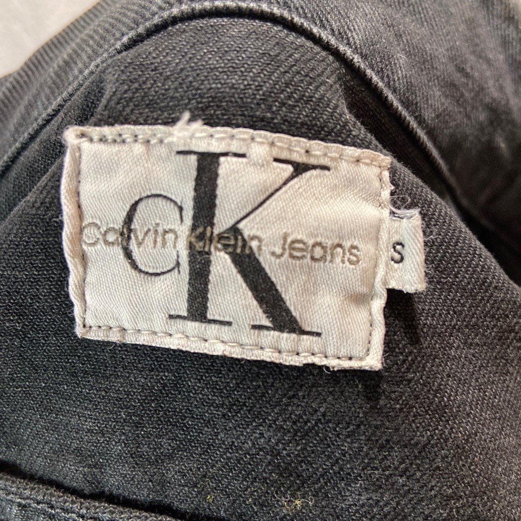 Vintage Calvin Klein Women's Black 100% Cotton Denim Trucker Jean Jacket Size S thumbnail 12