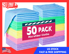 Microfiber Cleaning Cloth Set of 50 Towel Rag Car Polishing Detailing No-Scratch